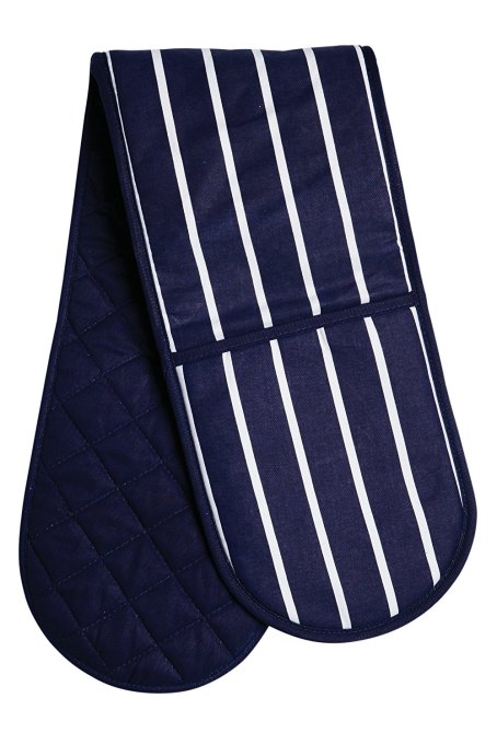 Blue Butcher Stripe Double oven Glove